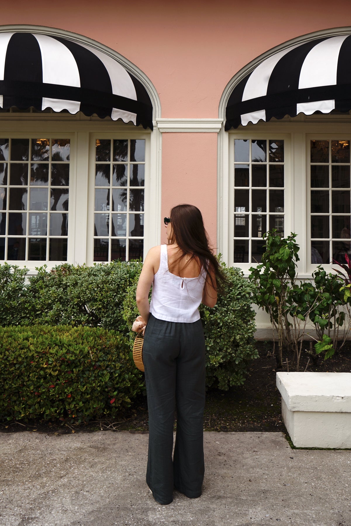 The Elle Linen Trouser Pant - Palm Green