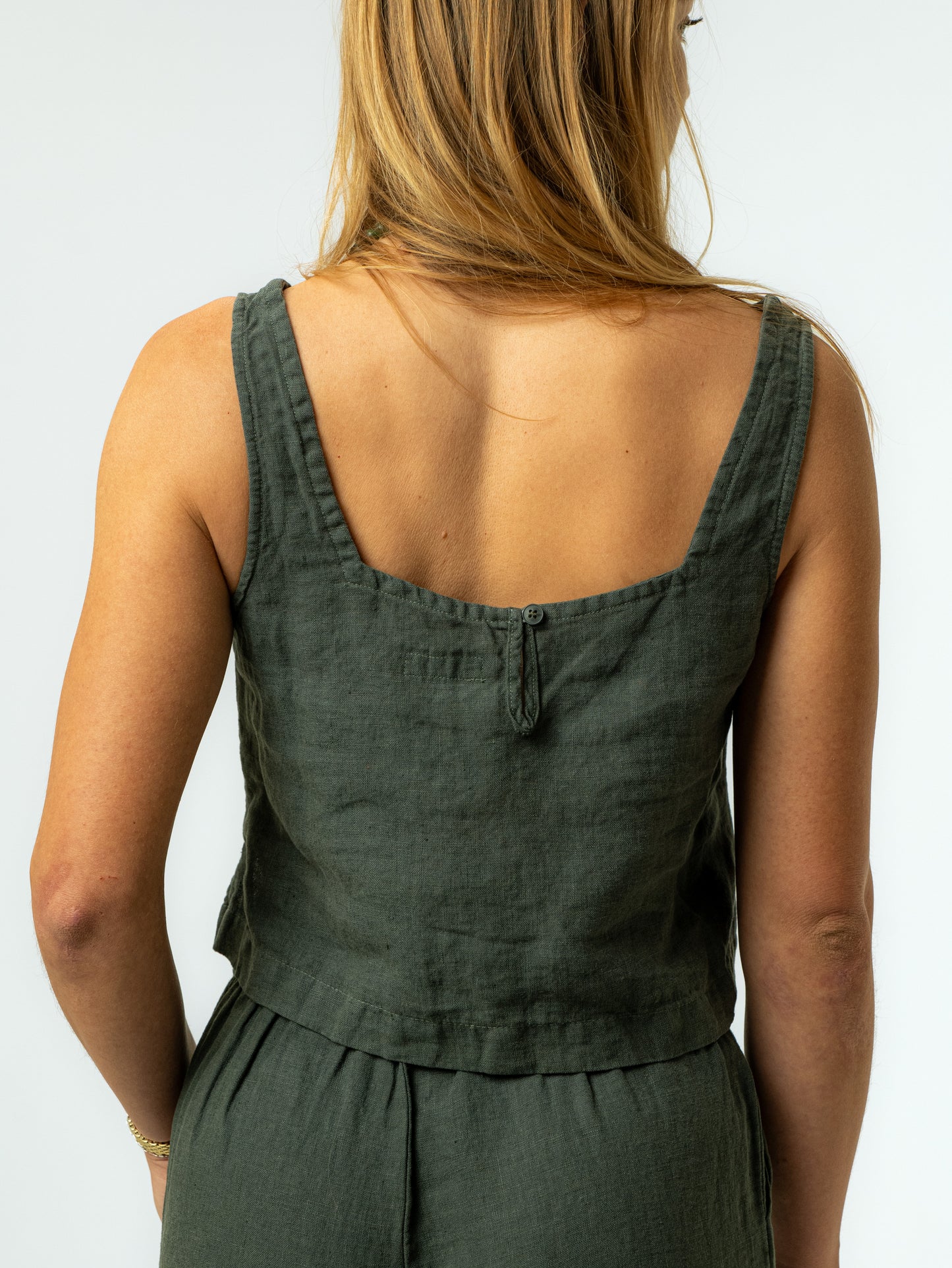 The Quinn Cropped Tank - Palm Green