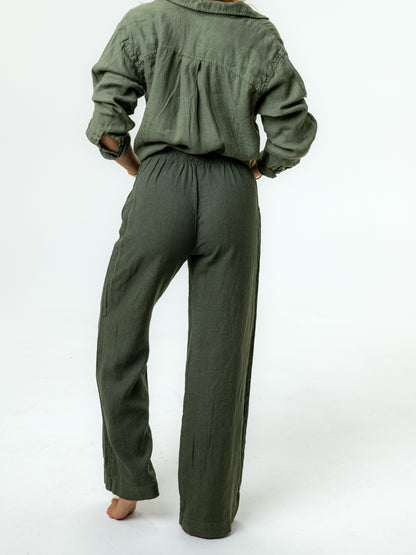 The Blake Oversized Button-Up - Palm Green