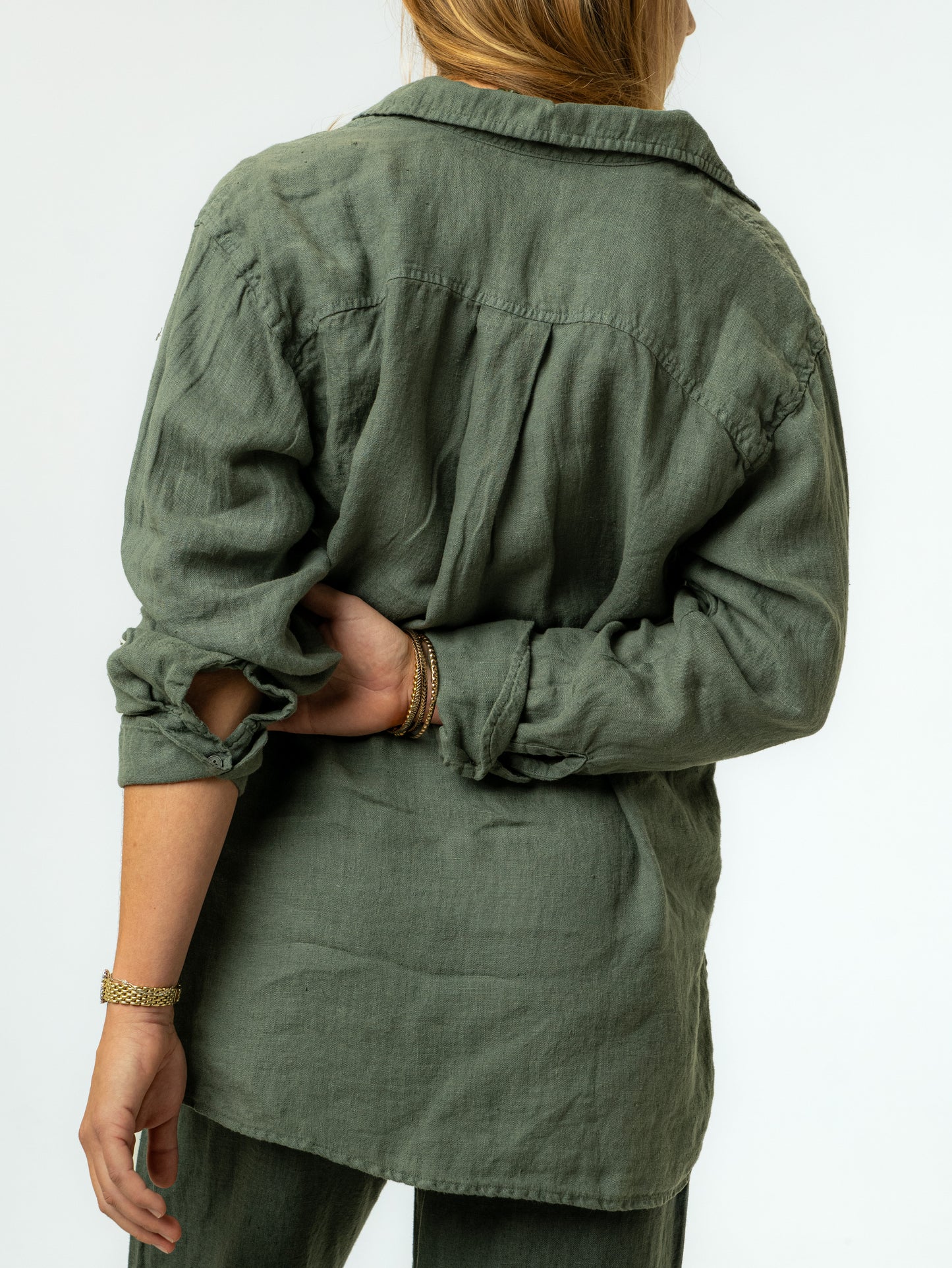 The Blake Oversized Button-Up - Palm Green