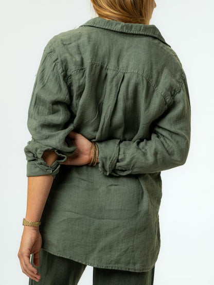 The Blake Oversized Button-Up - Palm Green